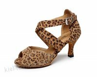 JSHOE Damen Latin Dance Schuhe Salsa / Tango / Tee / Samba / Modern / Jazz Schuhe Sandalen High Heels Leopard-heeled7.5cm-UK4.5/EU36/Our37 - DQ3IUH0W