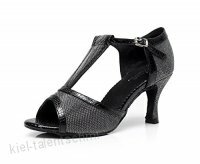 JSHOE Damen Latin Dance Schuhe Salsa / Tango / Tee / Samba / Modern / Jazz Schuhe Sandalen High Heels Black-heeled7.5cm-UK6.5/EU40/Our41 - GSD1GA6Q